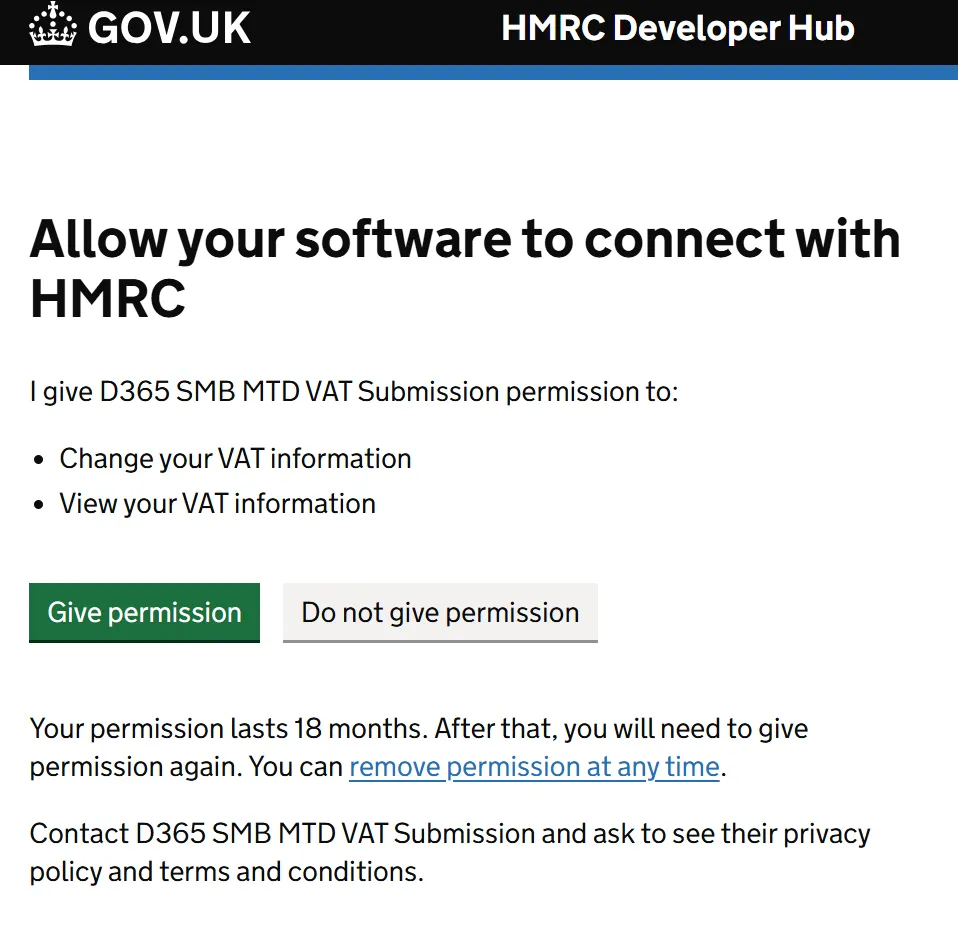 HMRC give permission